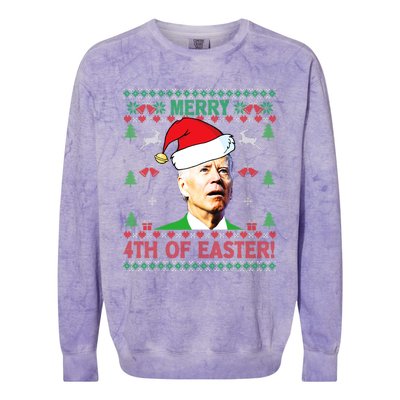 Merry 4th Of Easter Funny Joe Biden Christmas Colorblast Crewneck Sweatshirt