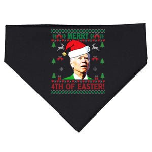 Merry 4th Of Easter Funny Joe Biden Christmas USA-Made Doggie Bandana