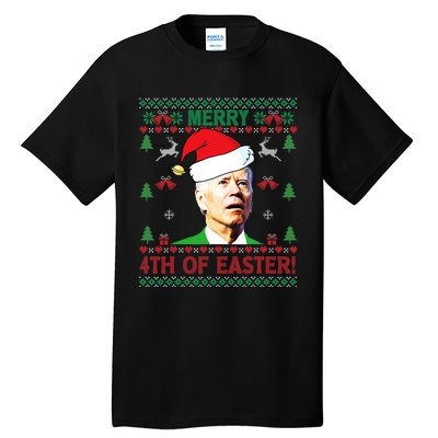 Merry 4th Of Easter Funny Joe Biden Christmas Tall T-Shirt