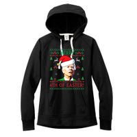 Merry 4th Of Easter Funny Joe Biden Christmas Women's Fleece Hoodie