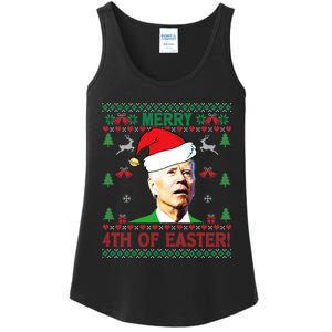 Merry 4th Of Easter Funny Joe Biden Christmas Ladies Essential Tank