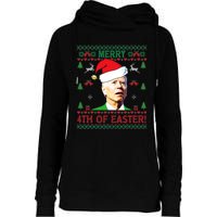 Merry 4th Of Easter Funny Joe Biden Christmas Womens Funnel Neck Pullover Hood