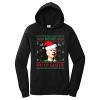 Merry 4th Of Easter Funny Joe Biden Christmas Women's Pullover Hoodie