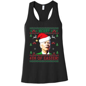 Merry 4th Of Easter Funny Joe Biden Christmas Women's Racerback Tank