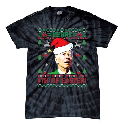 Merry 4th Of Easter Funny Joe Biden Christmas Tie-Dye T-Shirt