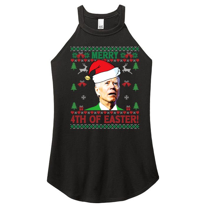 Merry 4th Of Easter Funny Joe Biden Christmas Women's Perfect Tri Rocker Tank