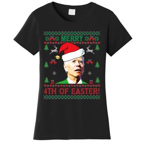 Merry 4th Of Easter Funny Joe Biden Christmas Women's T-Shirt