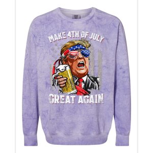 Make 4th Of July Great Again Trump Colorblast Crewneck Sweatshirt