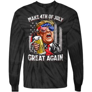 Make 4th Of July Great Again Trump Tie-Dye Long Sleeve Shirt