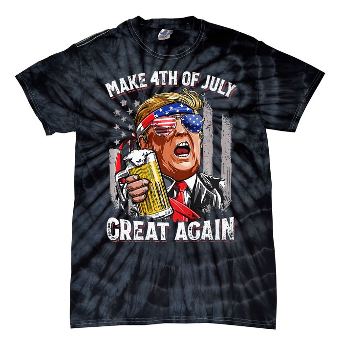 Make 4th Of July Great Again Trump Tie-Dye T-Shirt