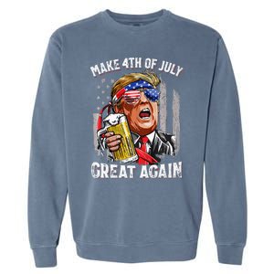 Make 4th Of July Great Again Trump Garment-Dyed Sweatshirt