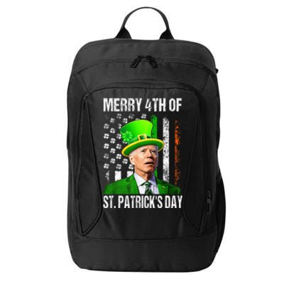 Merry 4th Of St PatrickS Day Funny Joe Biden Leprechaun Hat City Backpack