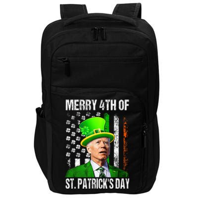 Merry 4th Of St PatrickS Day Funny Joe Biden Leprechaun Hat Impact Tech Backpack