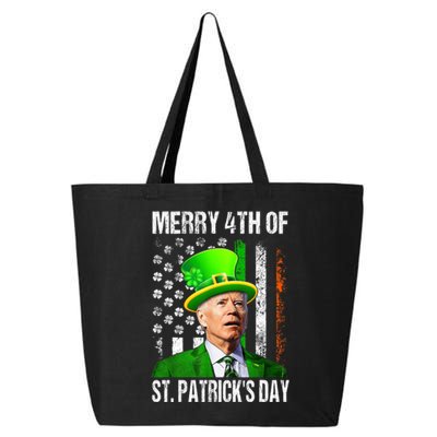 Merry 4th Of St PatrickS Day Funny Joe Biden Leprechaun Hat 25L Jumbo Tote