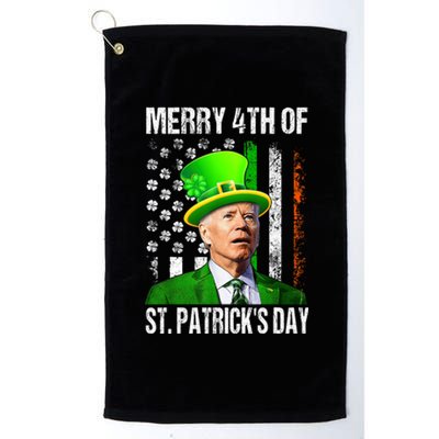 Merry 4th Of St PatrickS Day Funny Joe Biden Leprechaun Hat Platinum Collection Golf Towel