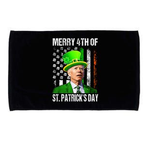 Merry 4th Of St PatrickS Day Funny Joe Biden Leprechaun Hat Microfiber Hand Towel