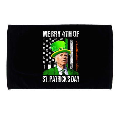 Merry 4th Of St PatrickS Day Funny Joe Biden Leprechaun Hat Microfiber Hand Towel