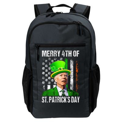 Merry 4th Of St PatrickS Day Funny Joe Biden Leprechaun Hat Daily Commute Backpack