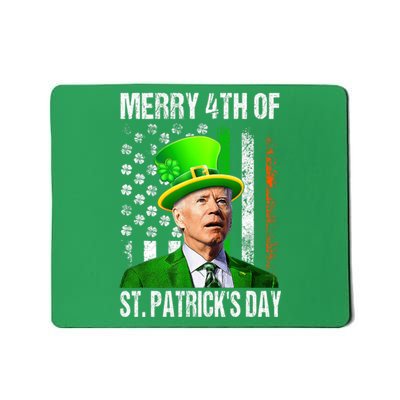 Merry 4th Of St PatrickS Day Funny Joe Biden Leprechaun Hat Mousepad