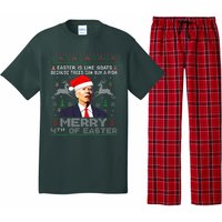 Merry 4th Of Easter Funny Biden Ugly Christmas Sweater  Pajama Set