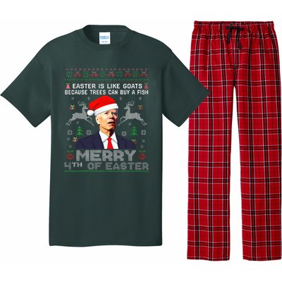 Merry 4th Of Easter Funny Biden Ugly Christmas Sweater  Pajama Set