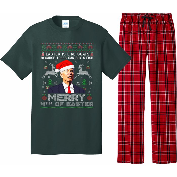 Merry 4th Of Easter Funny Biden Ugly Christmas Sweater  Pajama Set