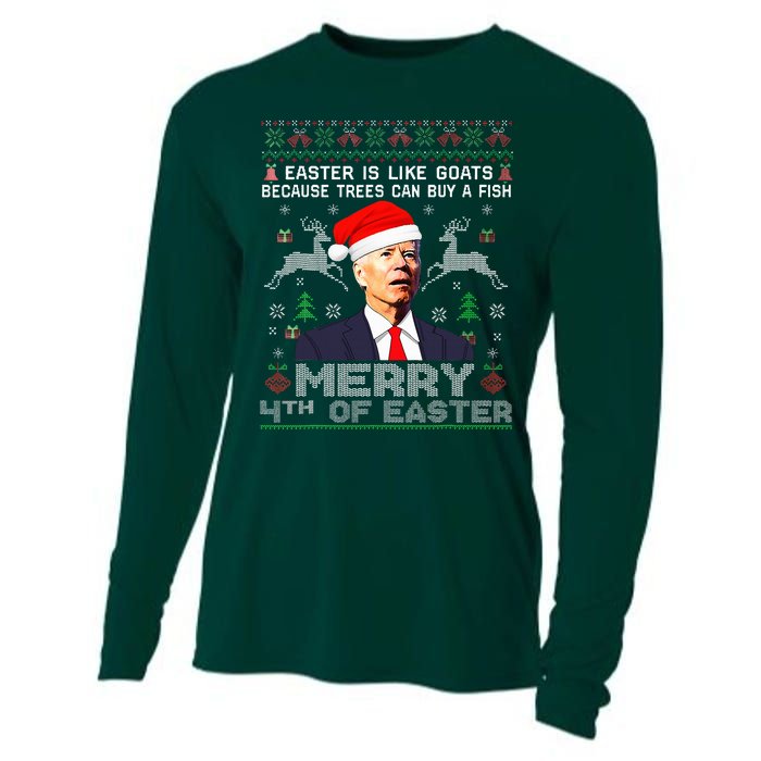 Merry 4th Of Easter Funny Biden Ugly Christmas Sweater  Cooling Performance Long Sleeve Crew