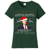 Merry 4th Of Easter Funny Biden Ugly Christmas Sweater  Women's T-Shirt