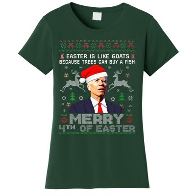 Merry 4th Of Easter Funny Biden Ugly Christmas Sweater  Women's T-Shirt