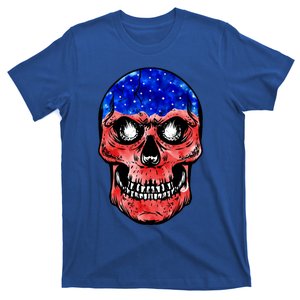 Merica 4th Of July American Flag Skull Usa Independence Day Gift T-Shirt