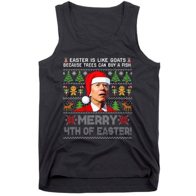 Merry 4th Of Easter Funny Biden Ugly Christmas Sweater Tank Top