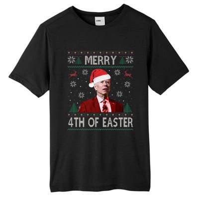 Merry 4th Of Easter Funny Joe Biden Christmas Ugly Sweater  Tall Fusion ChromaSoft Performance T-Shirt