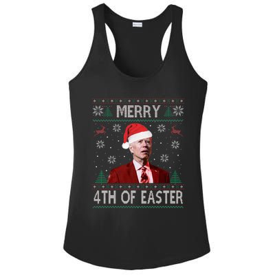 Merry 4th Of Easter Funny Joe Biden Christmas Ugly Sweater  Ladies PosiCharge Competitor Racerback Tank