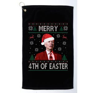 Merry 4th Of Easter Funny Joe Biden Christmas Ugly Sweater  Platinum Collection Golf Towel