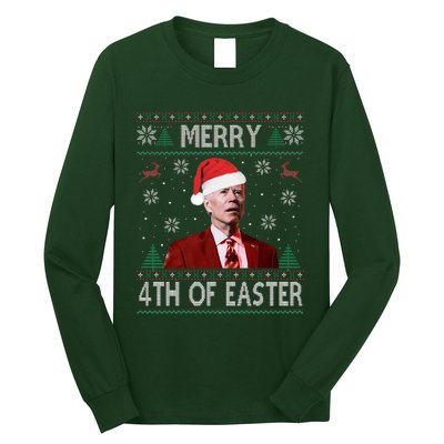 Merry 4th Of Easter Funny Joe Biden Christmas Ugly Sweater  Long Sleeve Shirt