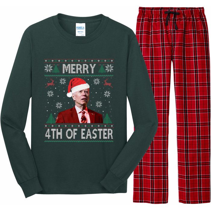 Merry 4th Of Easter Funny Joe Biden Christmas Ugly Sweater  Long Sleeve Pajama Set