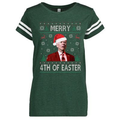 Merry 4th Of Easter Funny Joe Biden Christmas Ugly Sweater  Enza Ladies Jersey Football T-Shirt