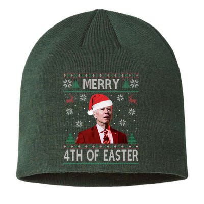 Merry 4th Of Easter Funny Joe Biden Christmas Ugly Sweater  Sustainable Beanie