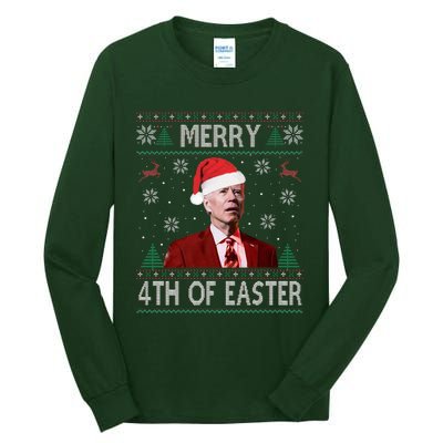 Merry 4th Of Easter Funny Joe Biden Christmas Ugly Sweater  Tall Long Sleeve T-Shirt