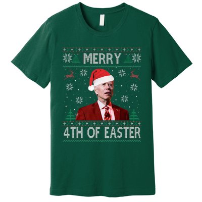 Merry 4th Of Easter Funny Joe Biden Christmas Ugly Sweater  Premium T-Shirt