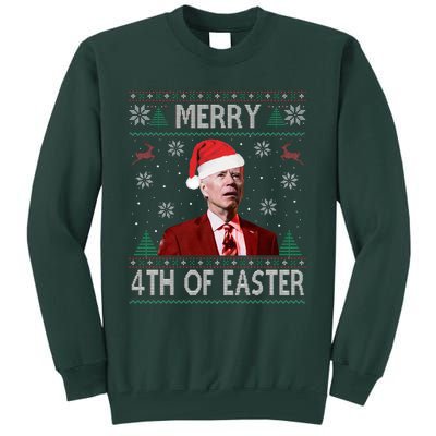 Merry 4th Of Easter Funny Joe Biden Christmas Ugly Sweater  Tall Sweatshirt