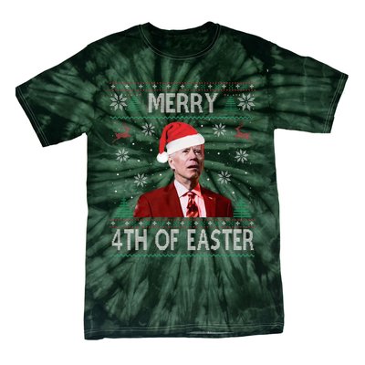 Merry 4th Of Easter Funny Joe Biden Christmas Ugly Sweater  Tie-Dye T-Shirt