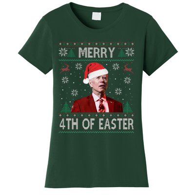 Merry 4th Of Easter Funny Joe Biden Christmas Ugly Sweater  Women's T-Shirt