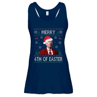 Merry 4th Of Easter Funny Joe Biden Christmas Ugly Sweater  Ladies Essential Flowy Tank