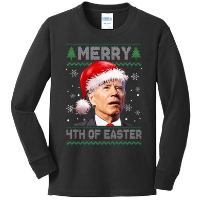 Merry 4th Of Easter Funny Christmas Ugly Sweater Kids Long Sleeve Shirt