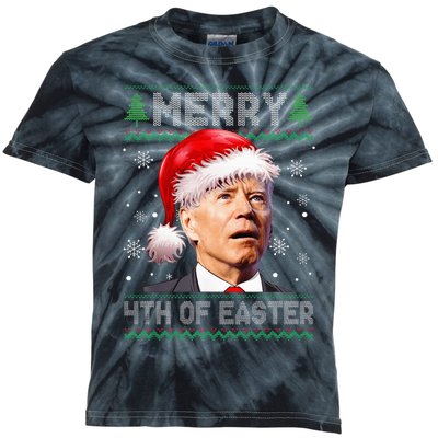 Merry 4th Of Easter Funny Christmas Ugly Sweater Kids Tie-Dye T-Shirt