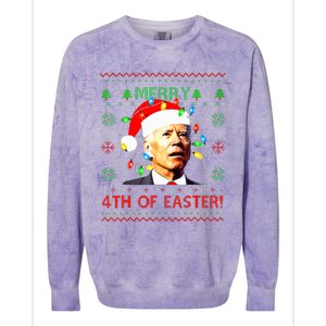 Merry 4th Of Easter Santa Joe Biden Ugly Christmas Sweater  Colorblast Crewneck Sweatshirt