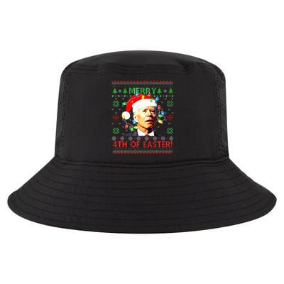 Merry 4th Of Easter Santa Joe Biden Ugly Christmas Sweater  Cool Comfort Performance Bucket Hat