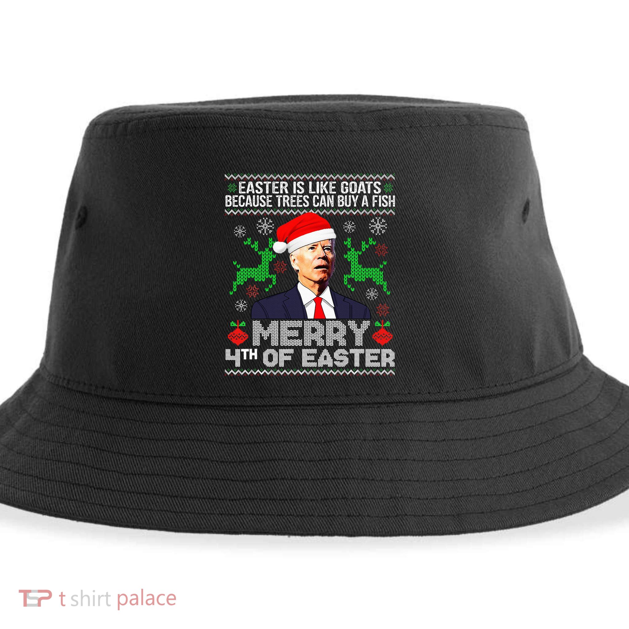 Merry 4th Of Easter Funny Christmas Ugly Sweater Sustainable Bucket Hat