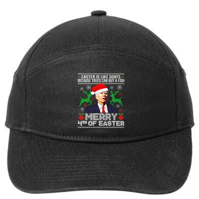 Merry 4th Of Easter Funny Christmas Ugly Sweater 7-Panel Snapback Hat
